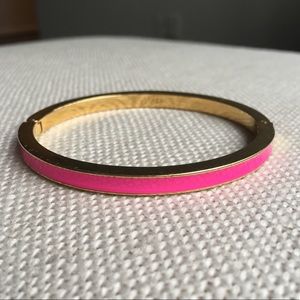 J. Crew Gold Clasp Bracelet Pink Resin